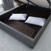 13285 emporia kensington 4ft6 double grey fabric ottoman bed