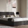 Madrid Grey Leather Ottoman Bed
