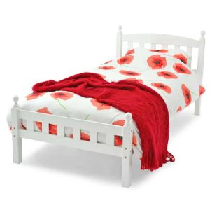 florence white wooden bed